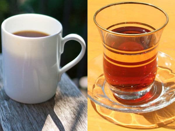 Kaffee und Tee, die Drogen, die Wachheit symbolisieren symbolisiert